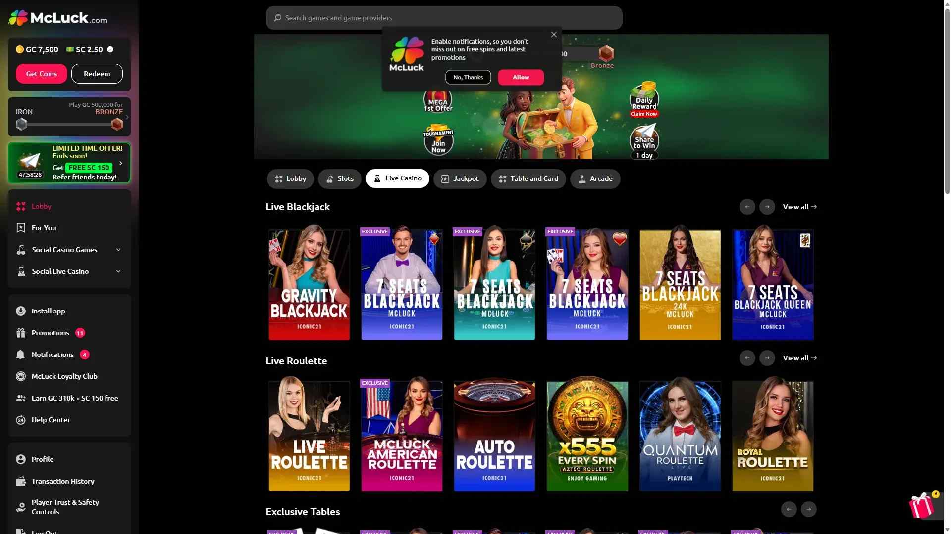 McLuck live casino
